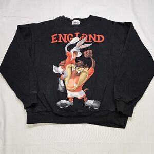 Looney Tunes England Bugs Bunny Tazmanian Devil Y2K Sweatshirt